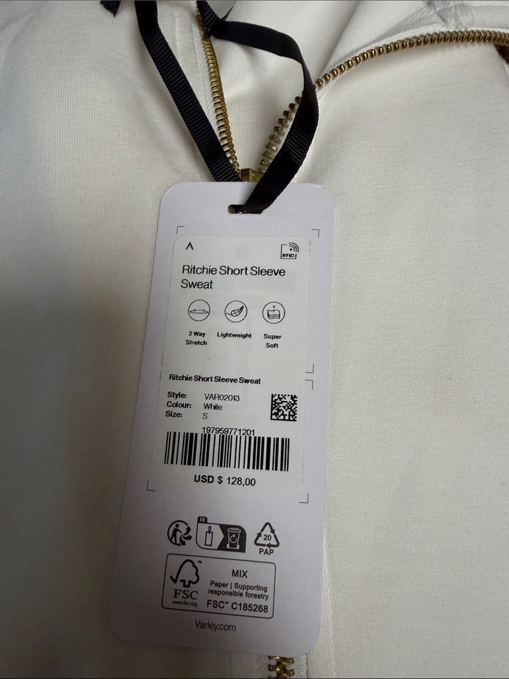 Varley ritchie short sleeve sweat white - Picture 3 of 3